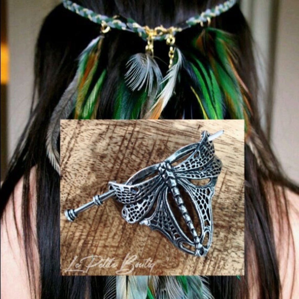 Dragonfly Pin! Bohemian Handcrafted Hair!